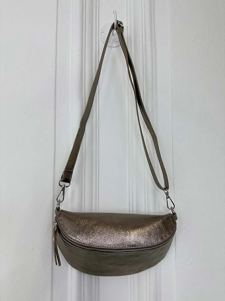 Leather Bumbag - Pewter