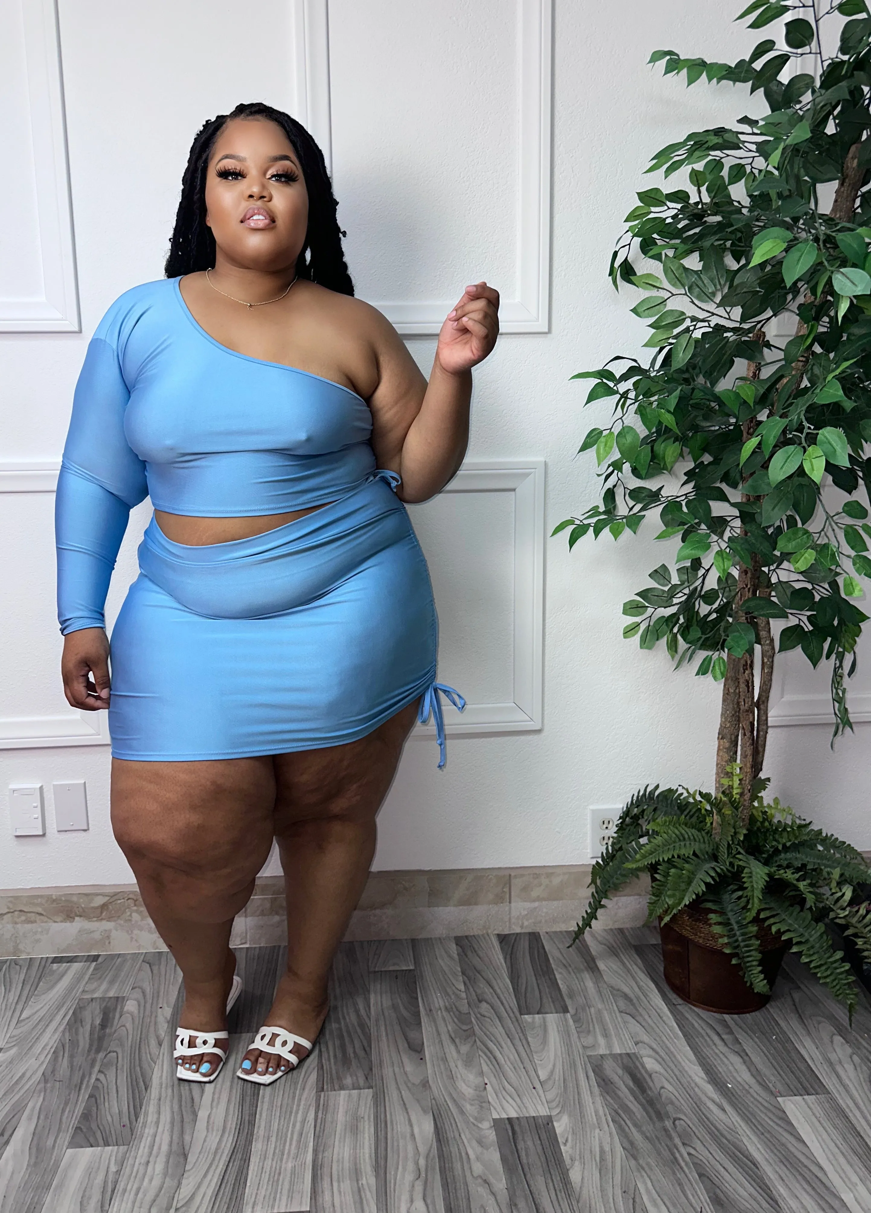 Light Blue Crush   Size Skirt set