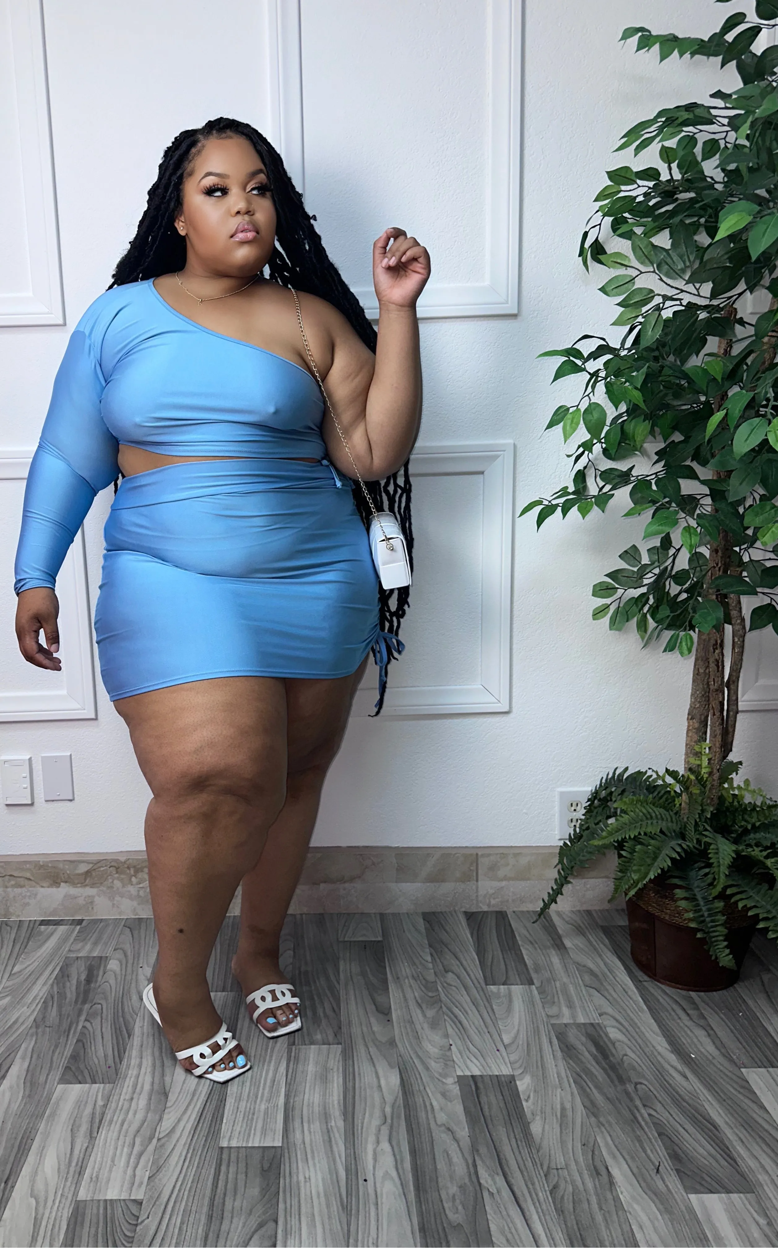 Light Blue Crush   Size Skirt set