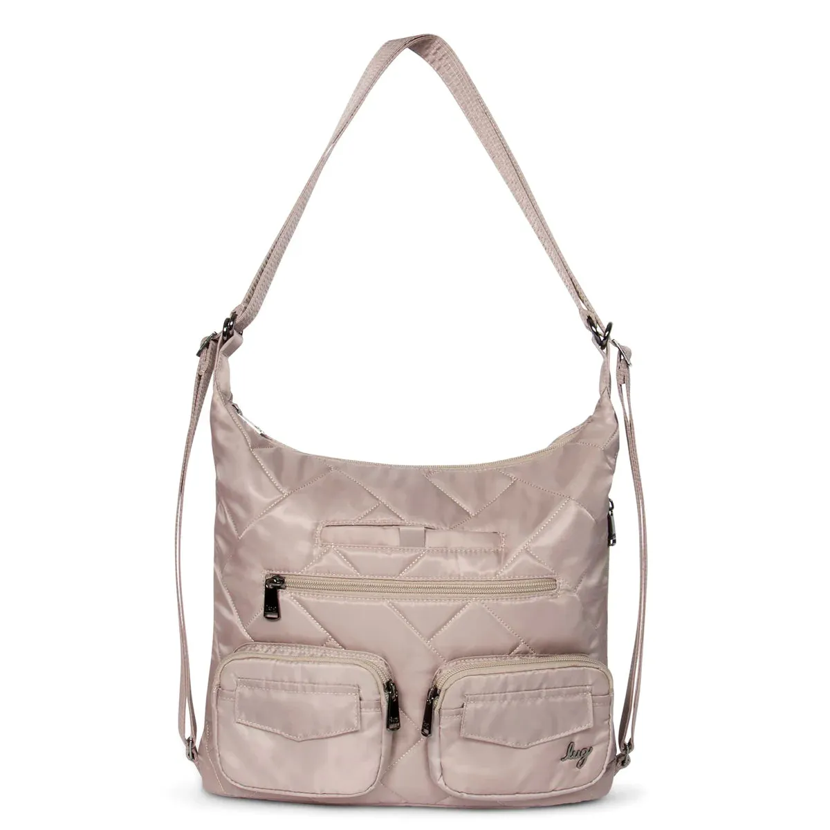 LUG Zipliner 2 Convertible Hobo Bag in Sand Taupe