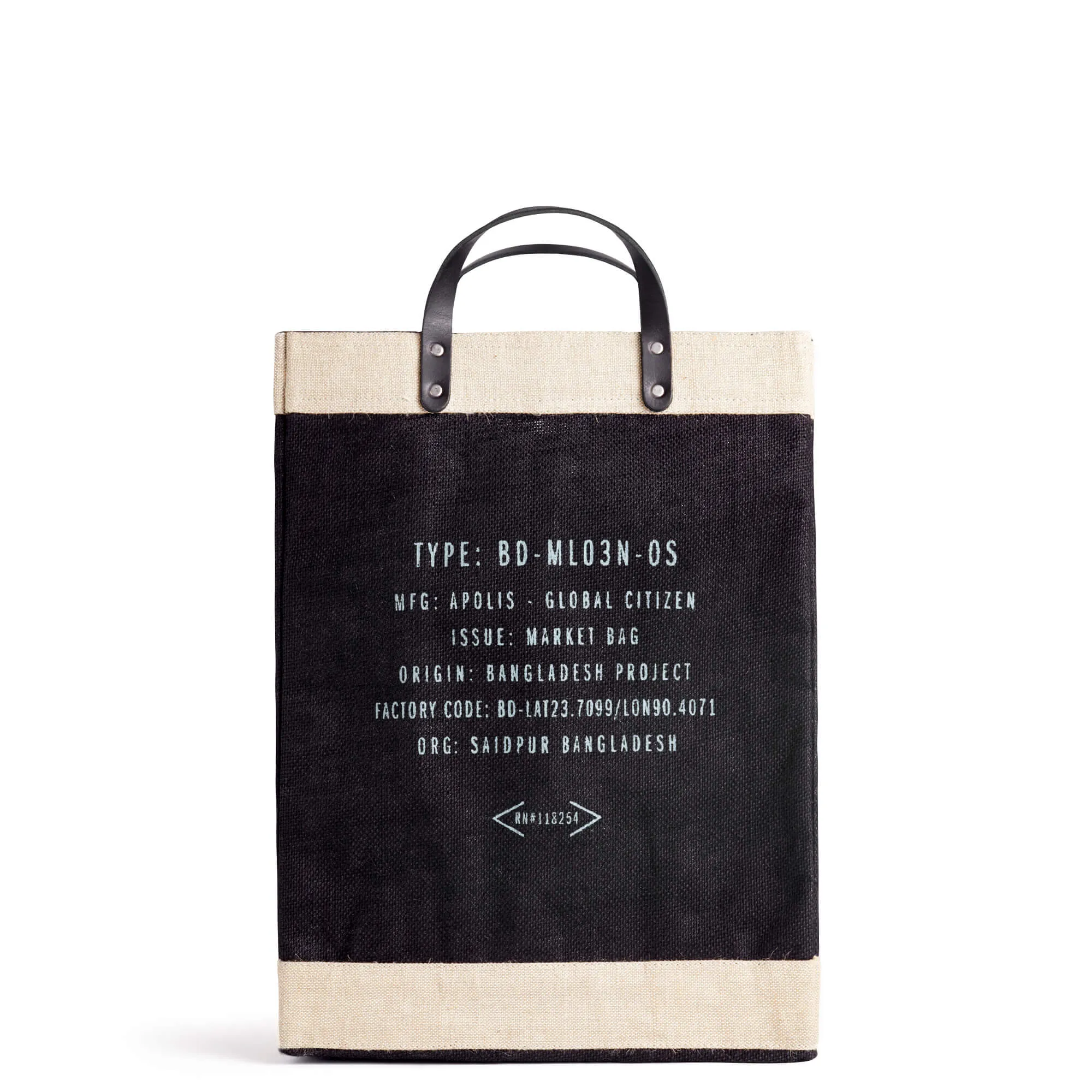 Market Bag in Black with “OUT OF OFFICE”