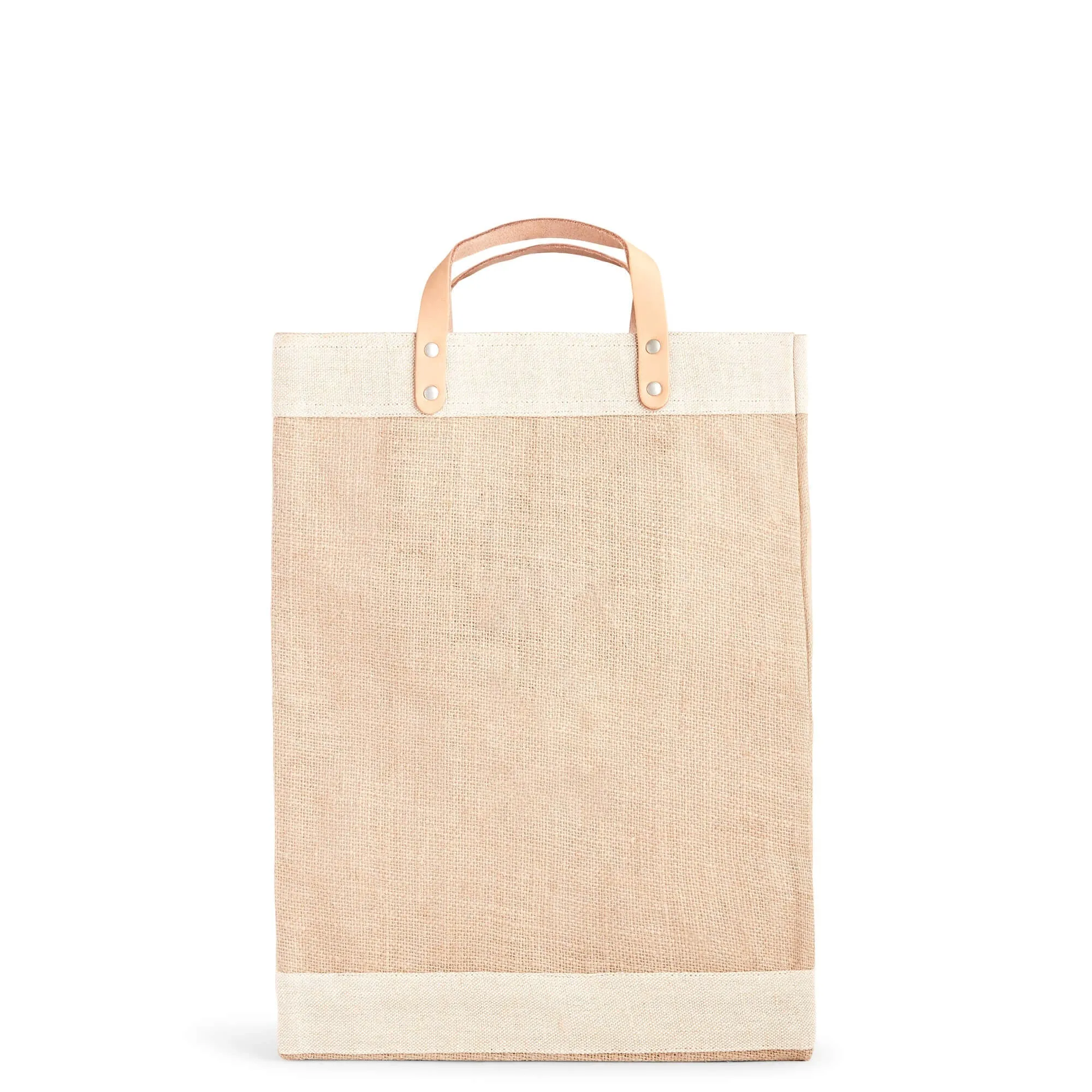 Market Bag in Natural with Large Ecru Monogram