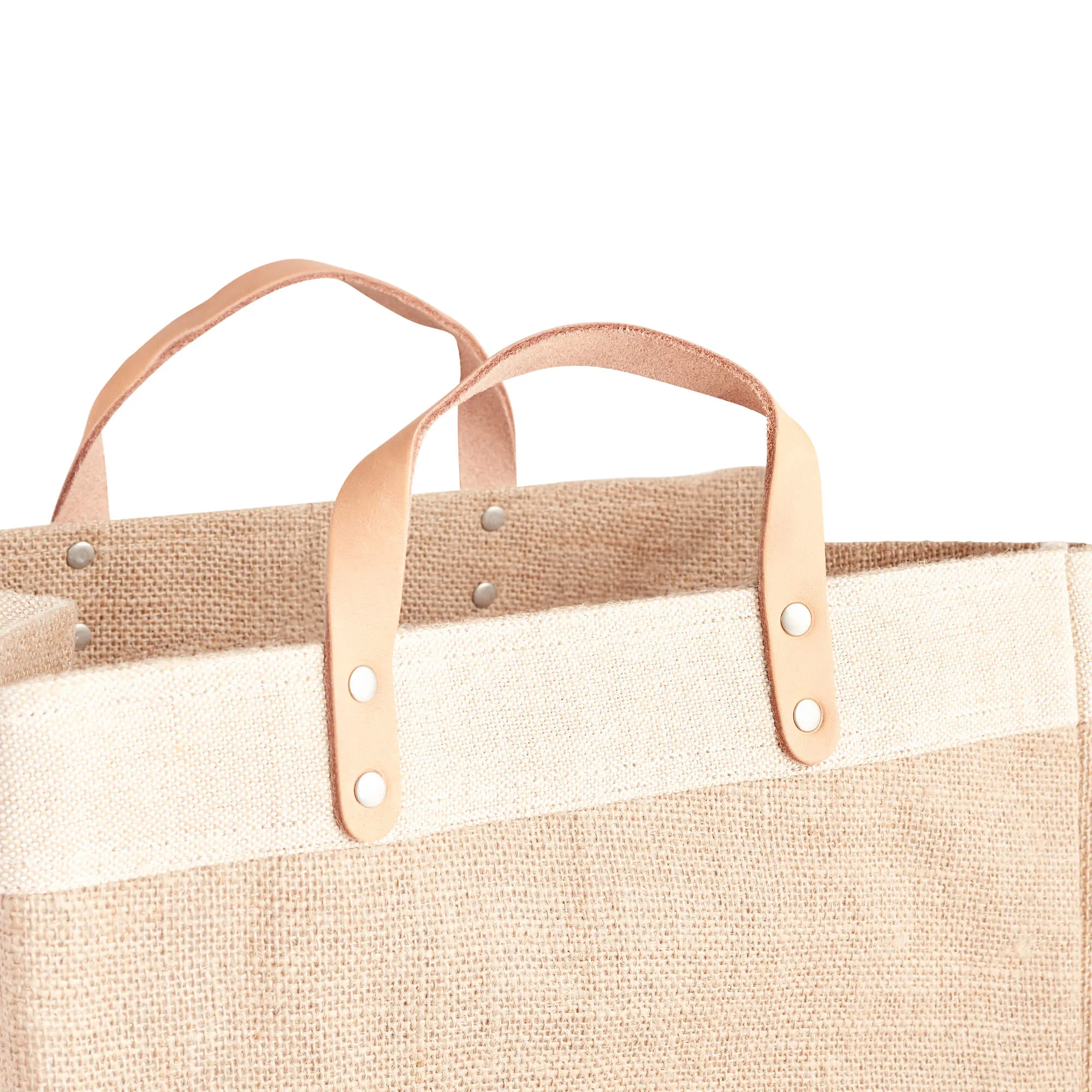 Market Bag in Natural with Large Ecru Monogram