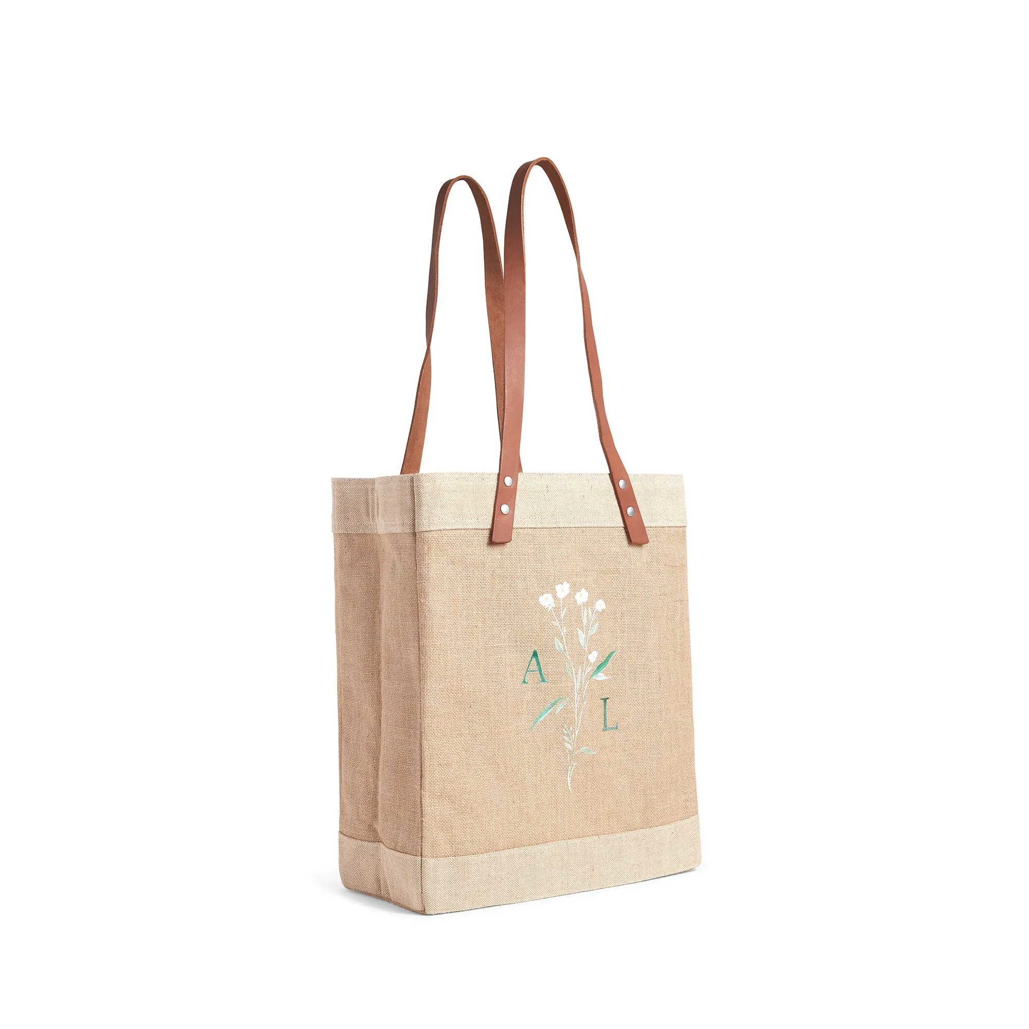 Market Tote in Natural Wildflower by Amy Logsdon