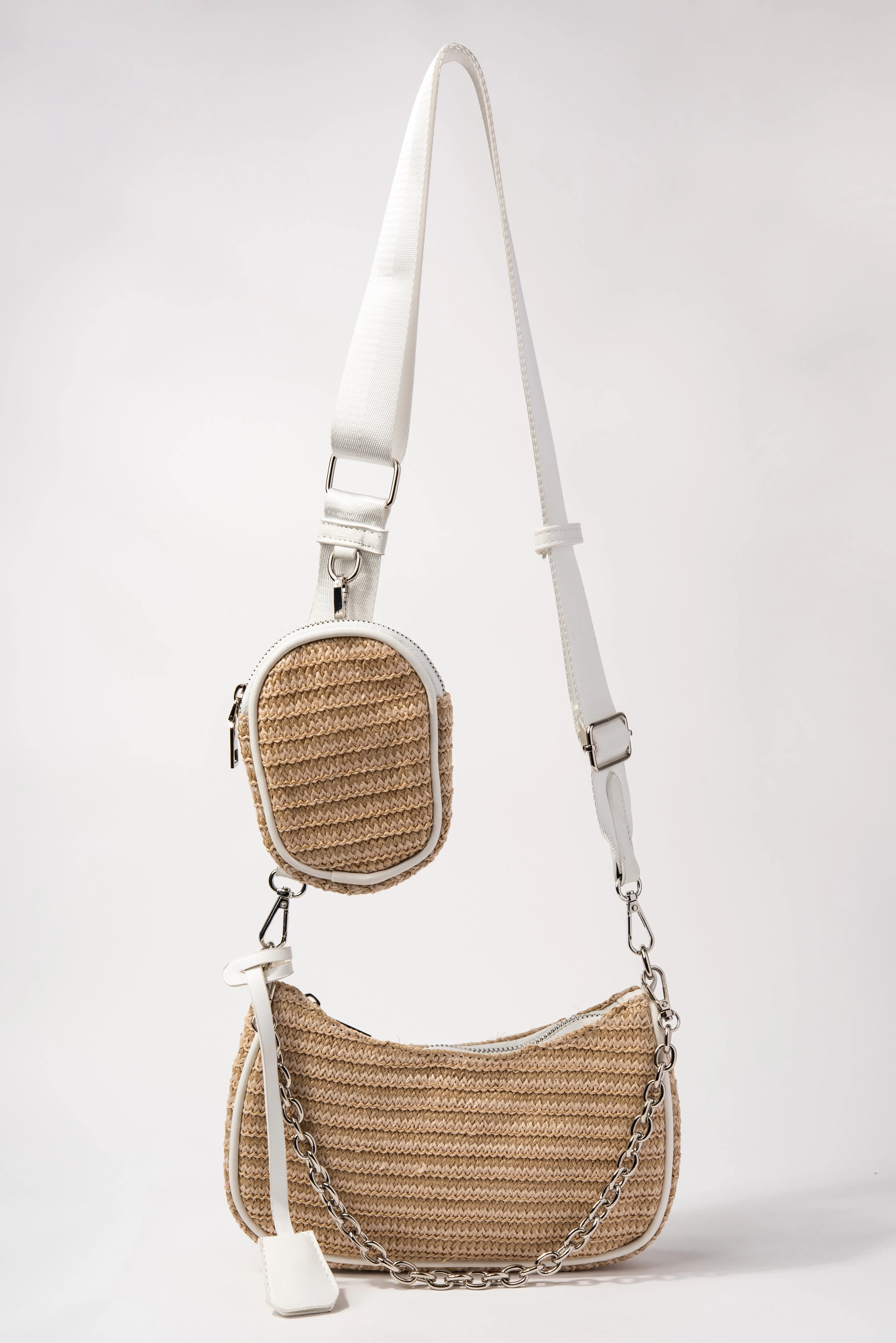 Marnie Straw Crossbody Bag with Detachable Coin Purse