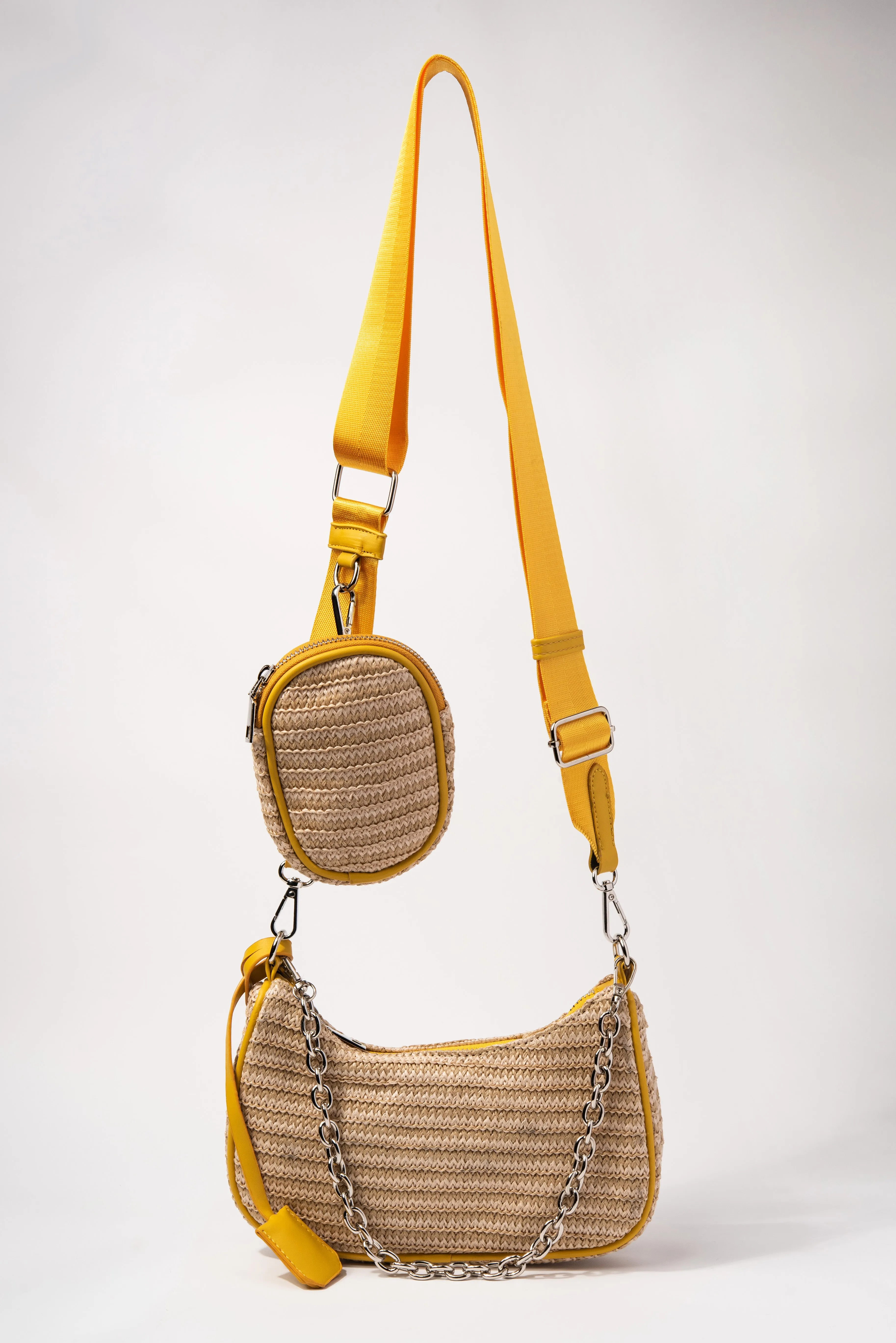 Marnie Straw Crossbody Bag with Detachable Coin Purse