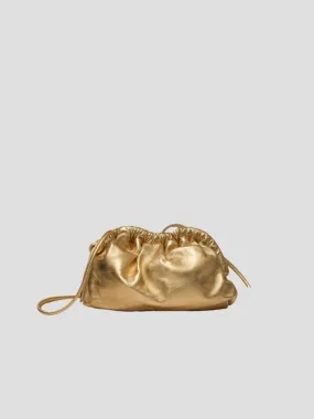 Mini Cloud Clutch in Gold Leather