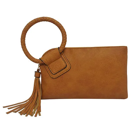 Mustard NGIL  Fashion Faux Leather Mini Purse With Fringe Tassel