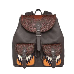 MW1173-9110 Montana West Tooled Collection Backpack - Aztec