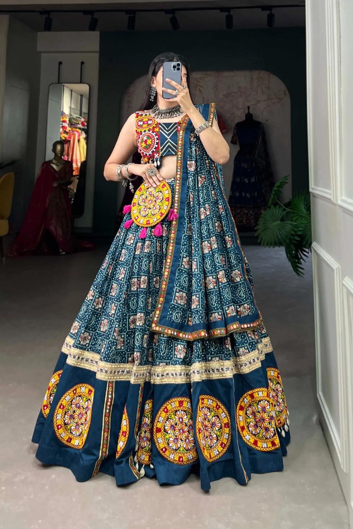 Navratri Special Gamthi Patch Work Lehenga Choli For Women