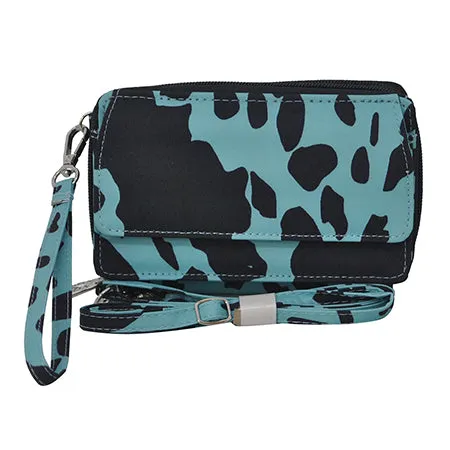 Neon Cow Turquoise NGIL Canvas All in One Wallet