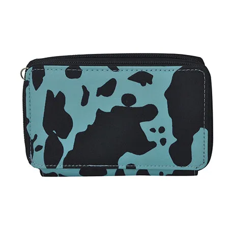 Neon Cow Turquoise NGIL Canvas All in One Wallet