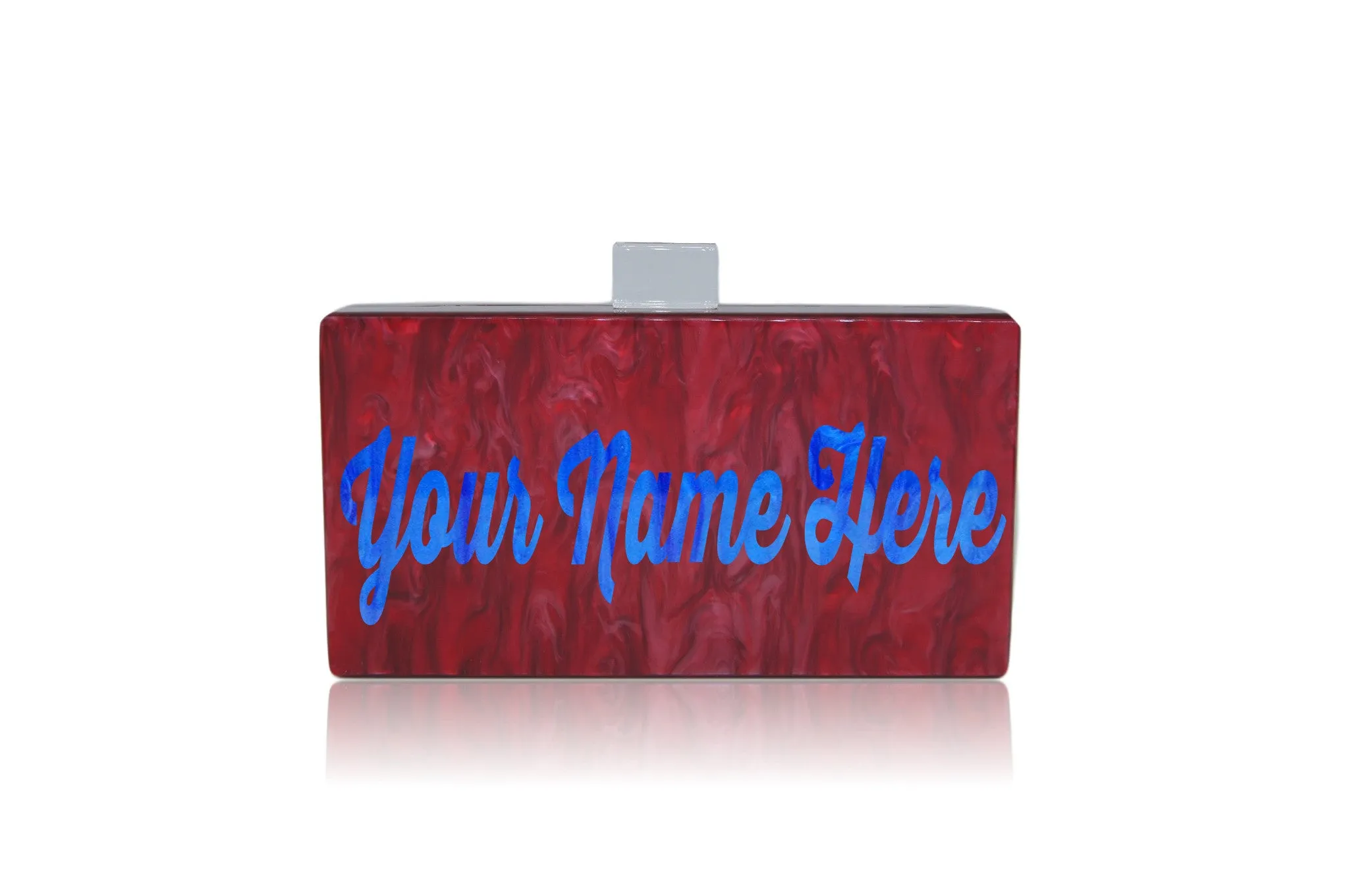 Personalized Name Acrylic Box Clutch-Medium Size