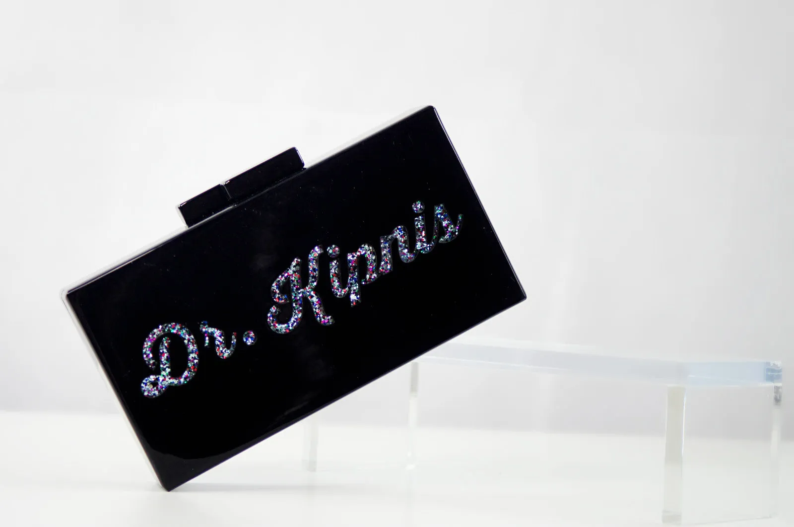 Personalized Name Acrylic Box Clutch-Medium Size