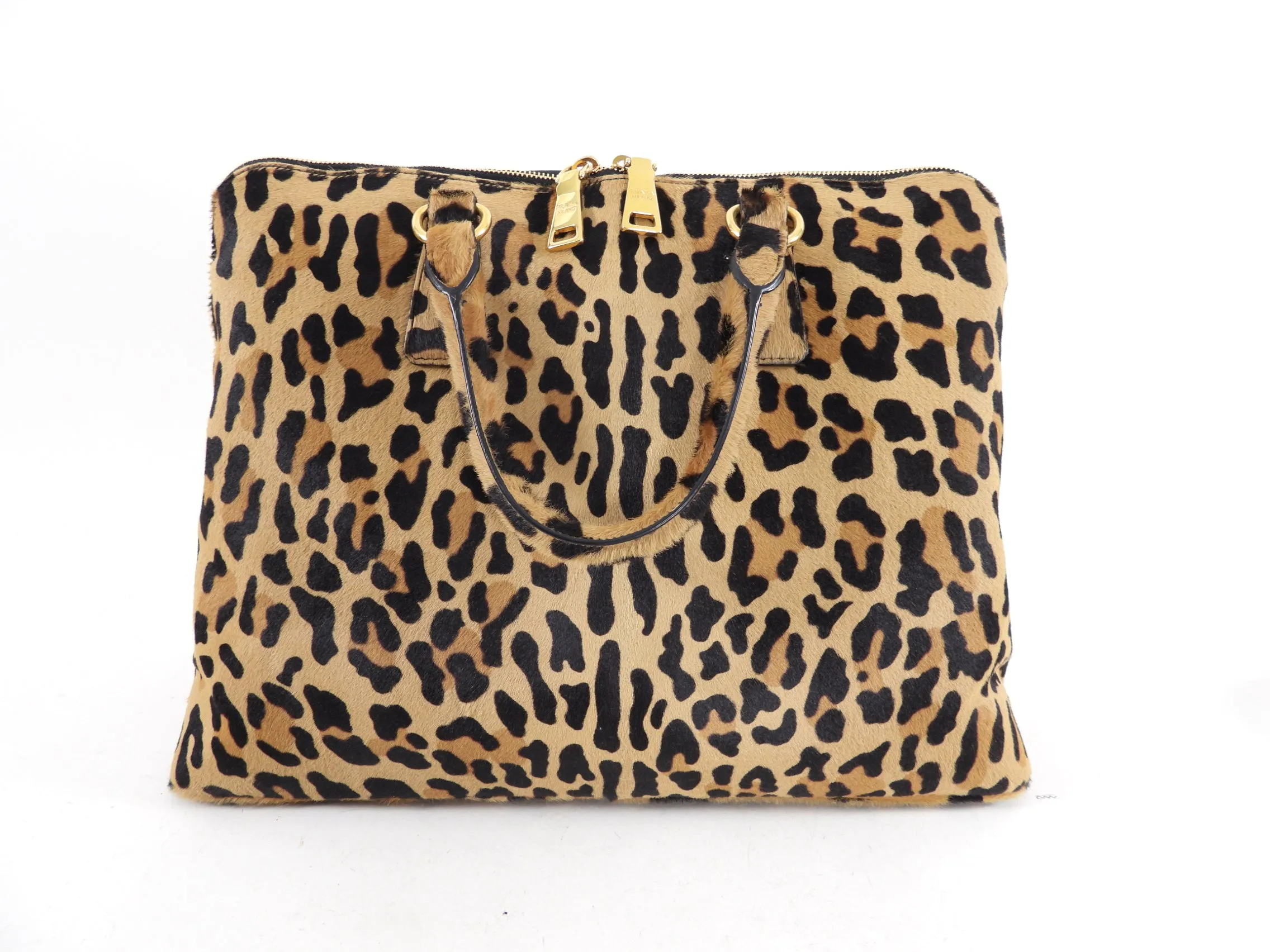 Prada Leopard Calfskin Large Tote Bag