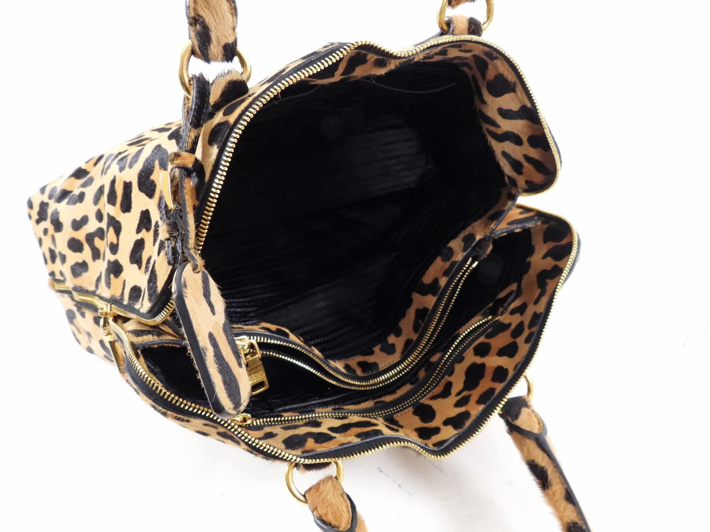 Prada Leopard Calfskin Large Tote Bag