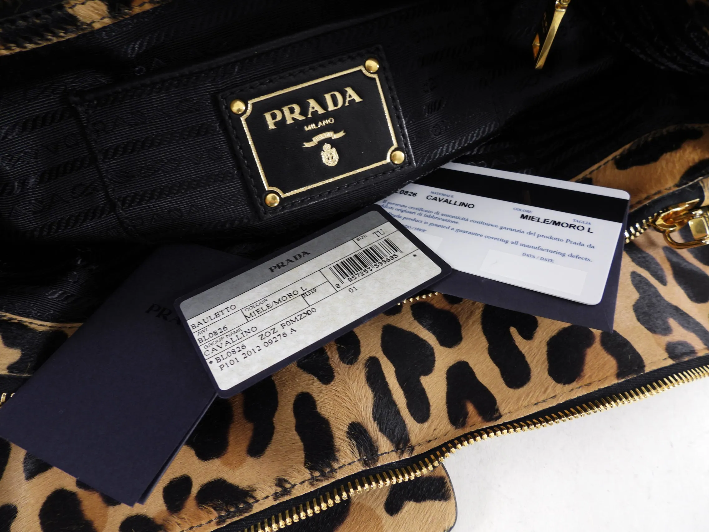 Prada Leopard Calfskin Large Tote Bag