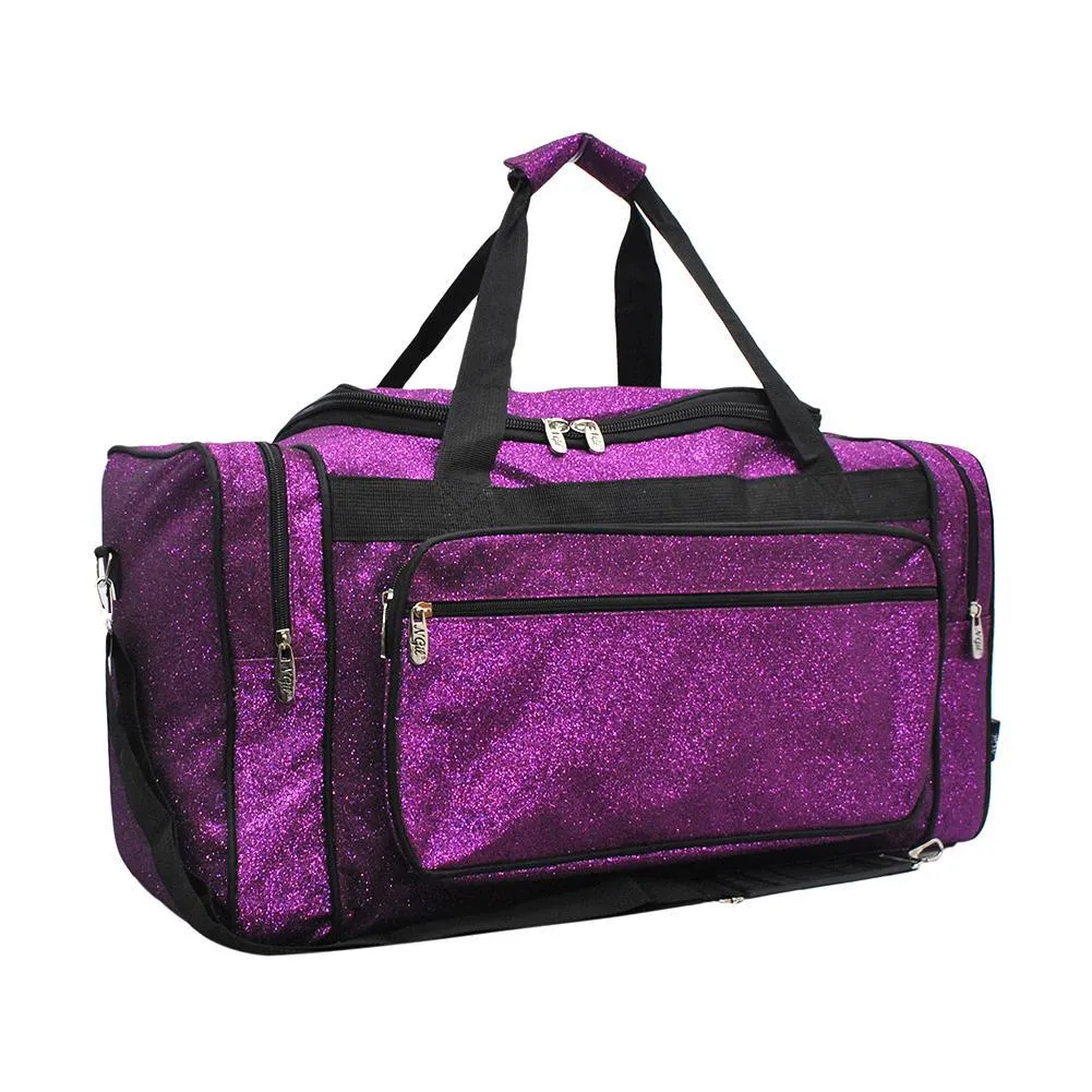 Purple Glitter NGIL Canvas 20 Duffle Bag all