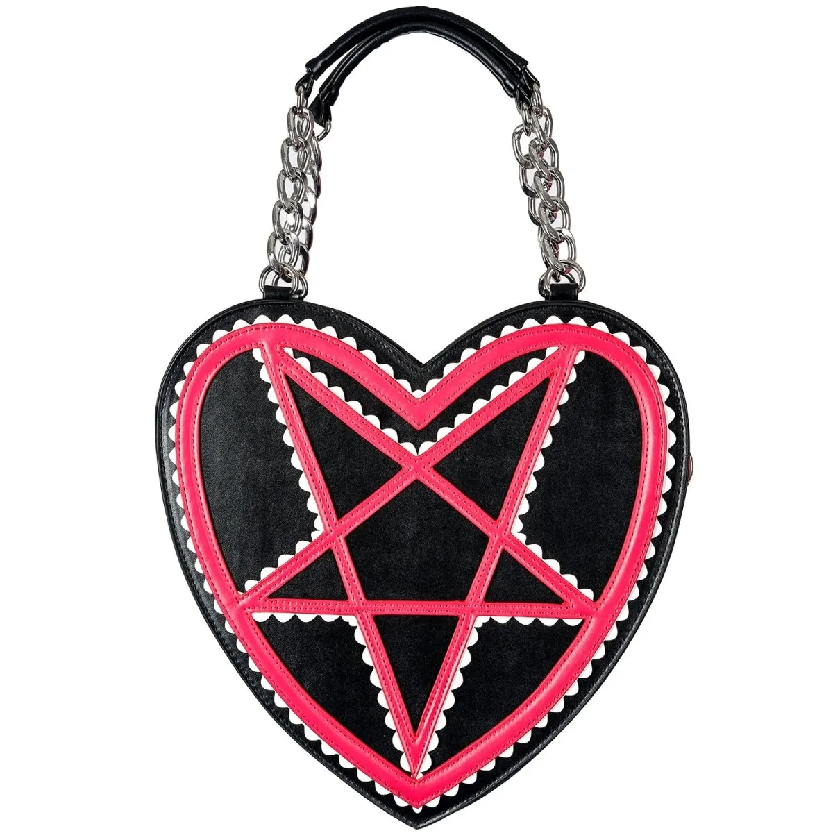 Red Pentagram Heart Shaped Handbag