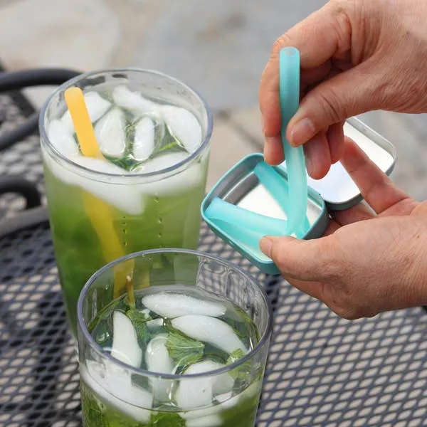 Reusable Silicon Straw   Tin