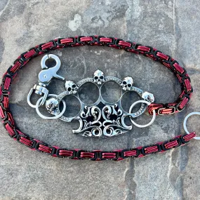 Royal Four Finger Ring Wallet Chain - Black & Red Daytona Heritage - WC2H