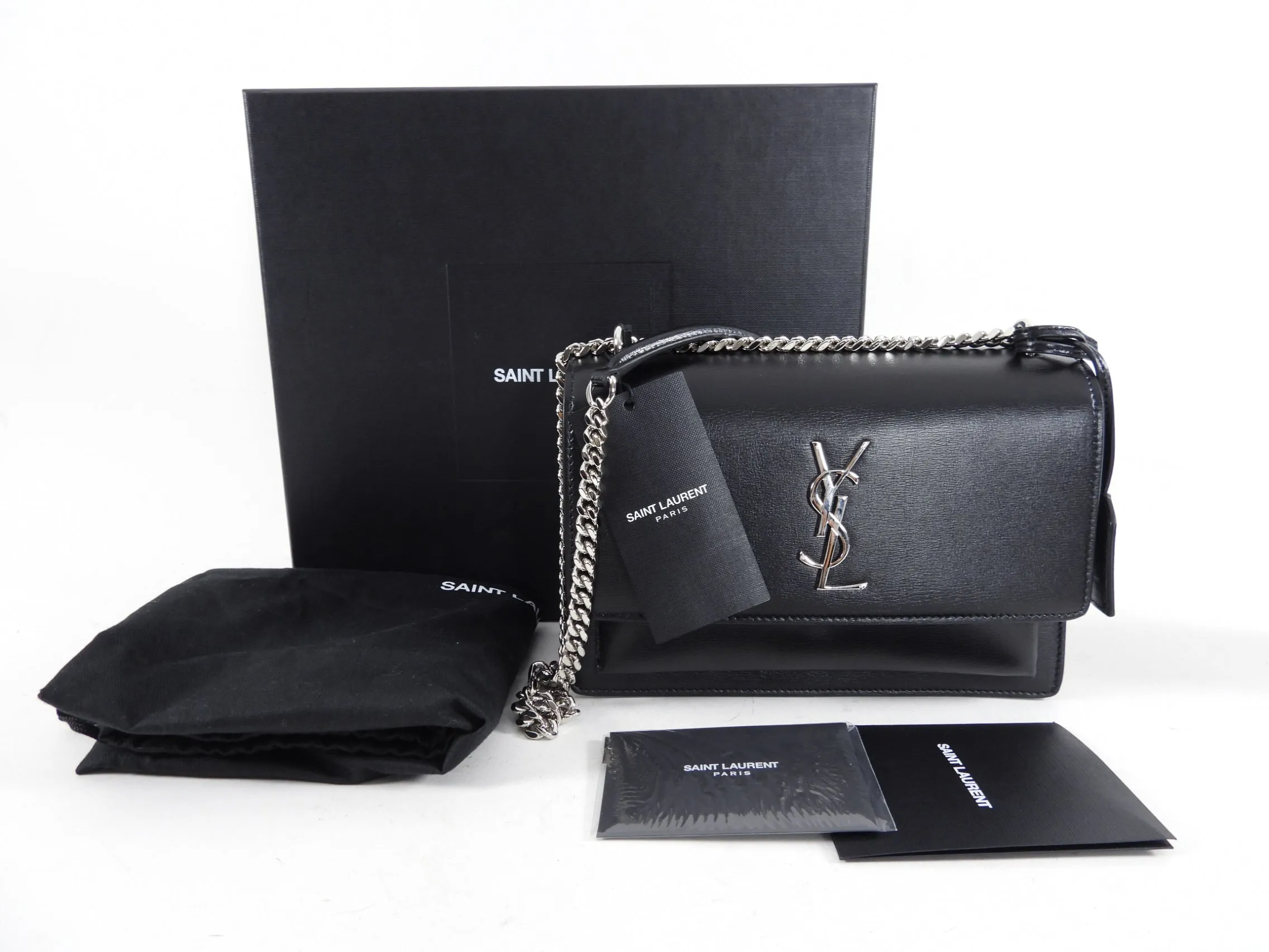 Saint Laurent Black Medium Sunset Bag SHW