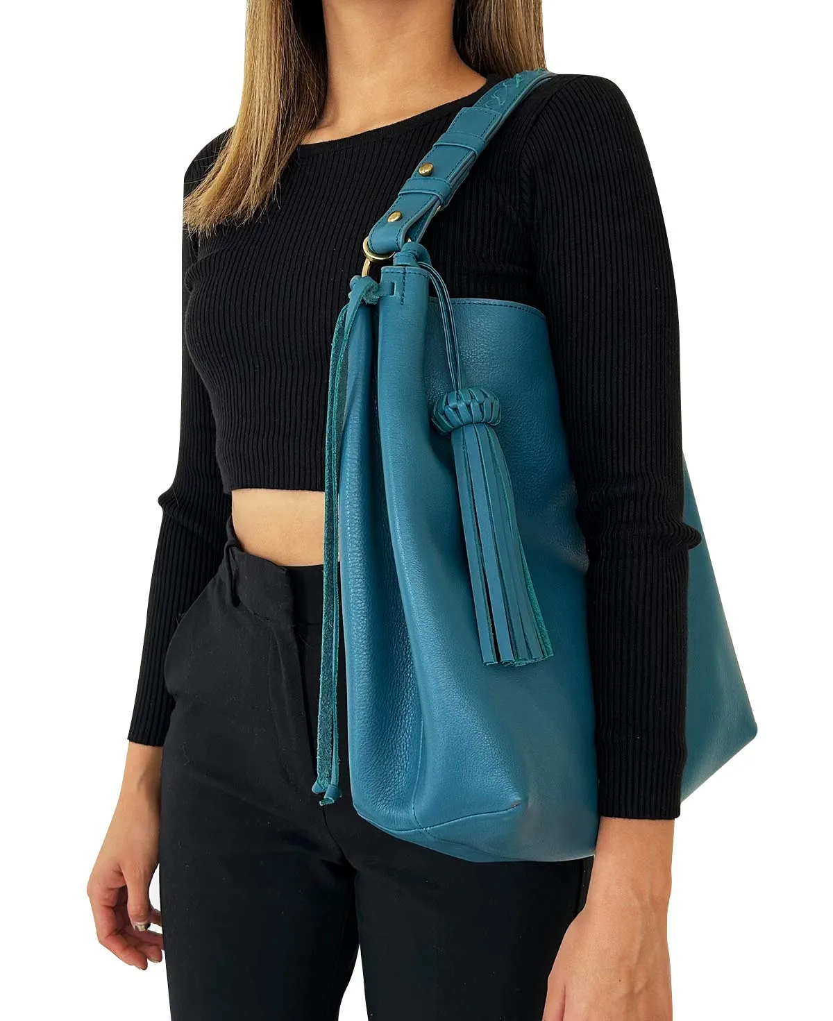 Shoulder Bag Bacalar Blue Leather