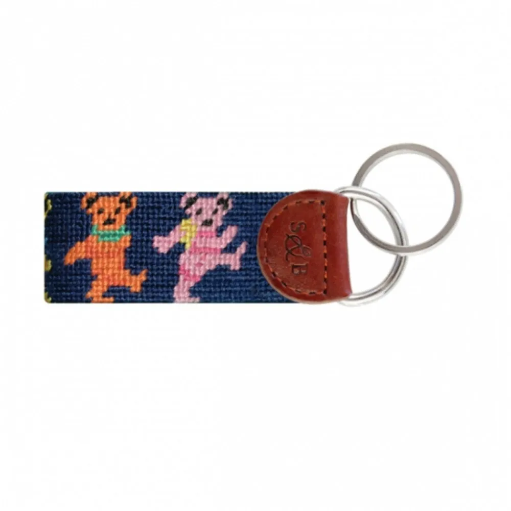 Smathers & Branson Dancing Bears Needlepoint Key Fob