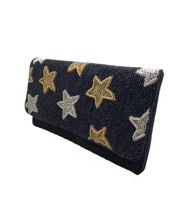 Stars Beaded Clutch