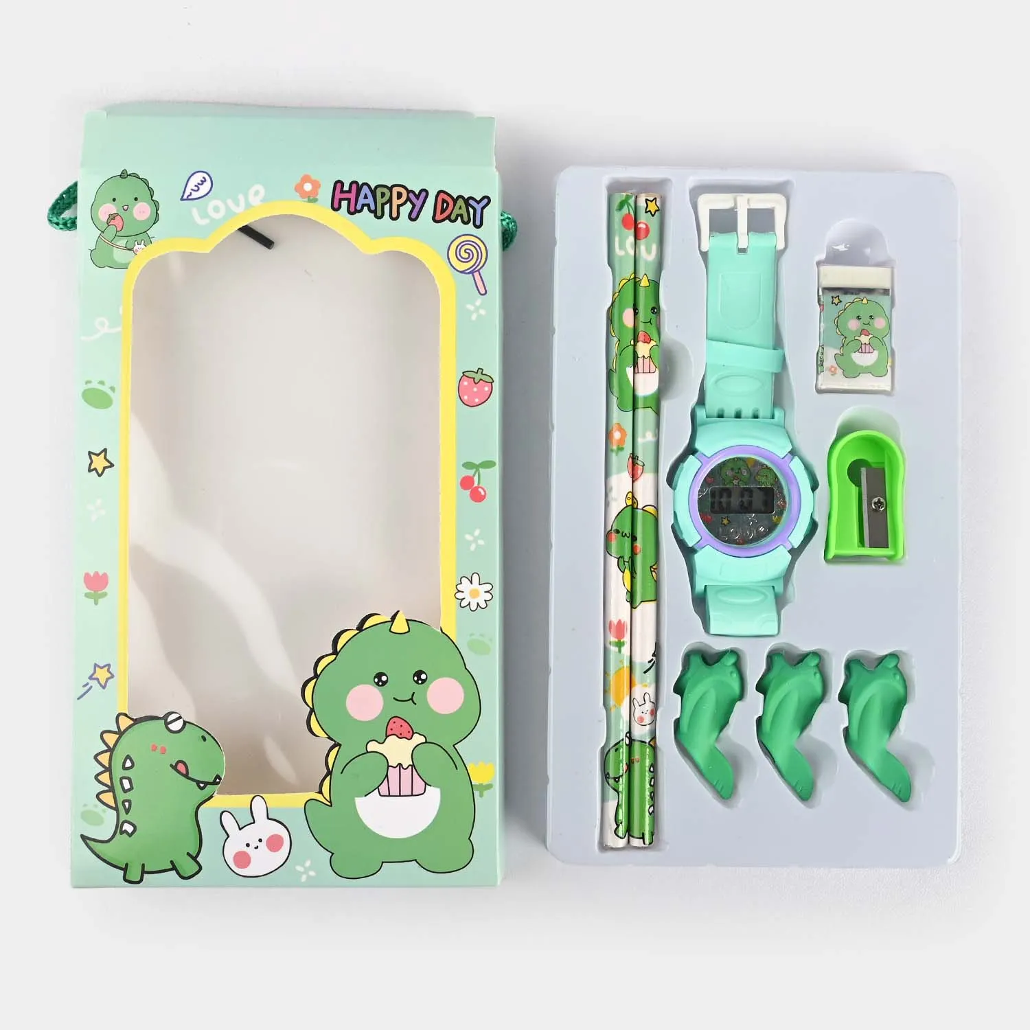 Stationery Set With Wristwatch For Kids