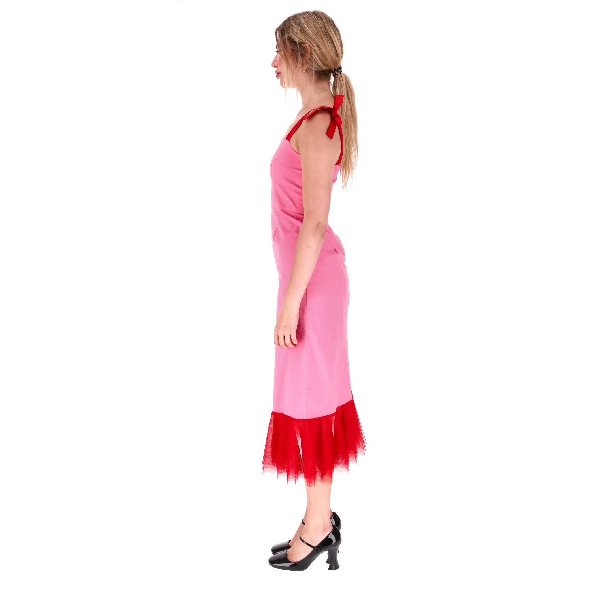 Staud Tulle-Trimmed Cotton Dress. Size 4US