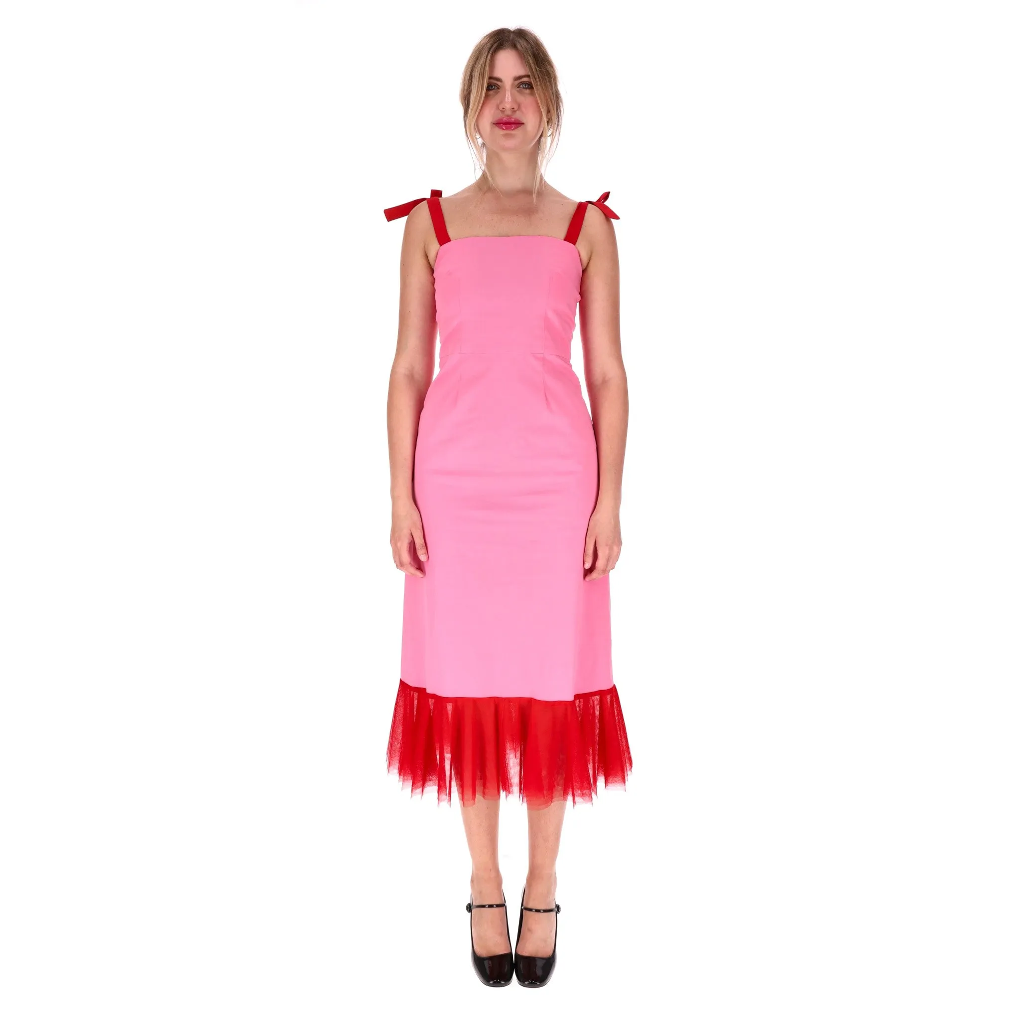 Staud Tulle-Trimmed Cotton Dress. Size 4US