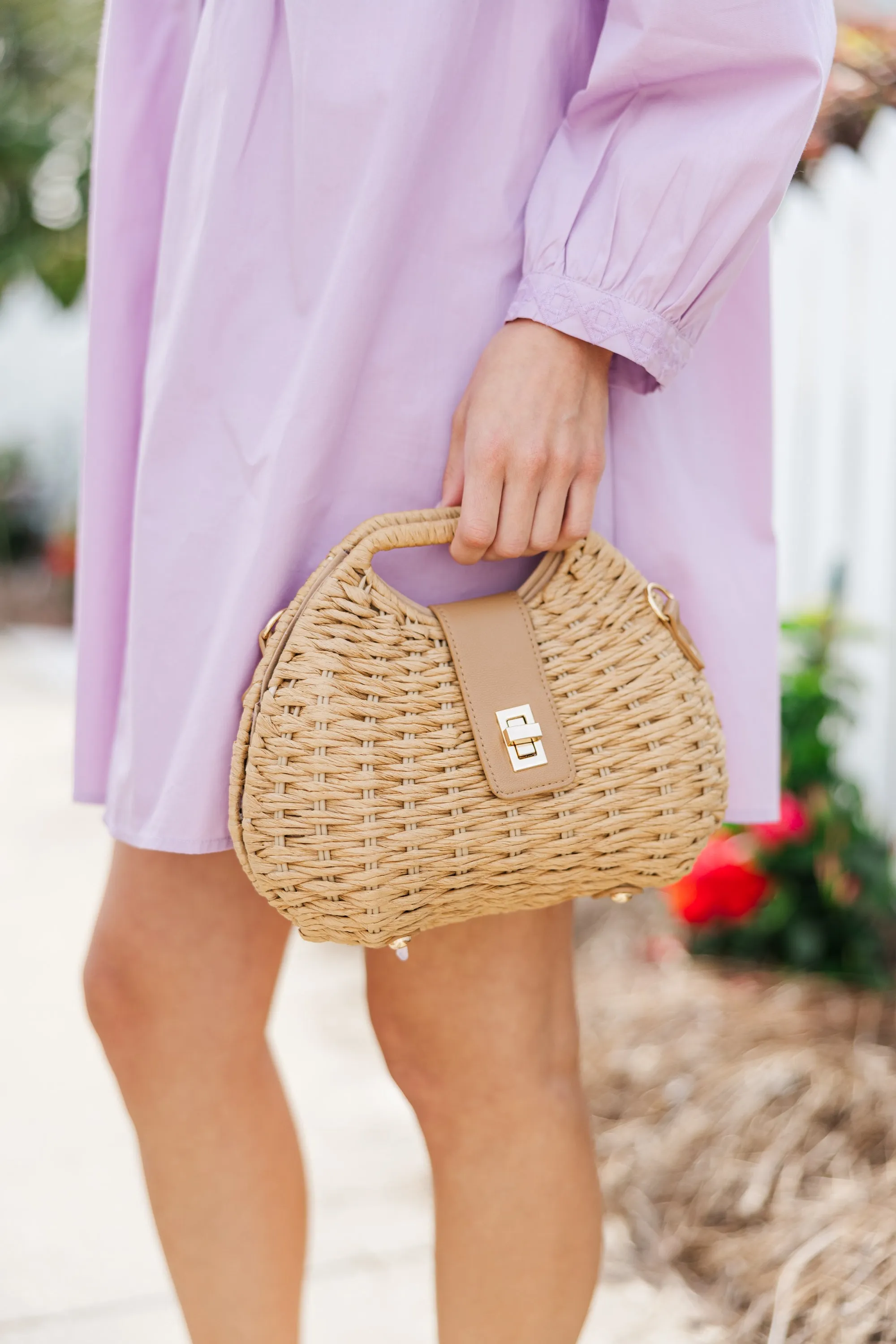 Take You Out Natural Raffia Purse