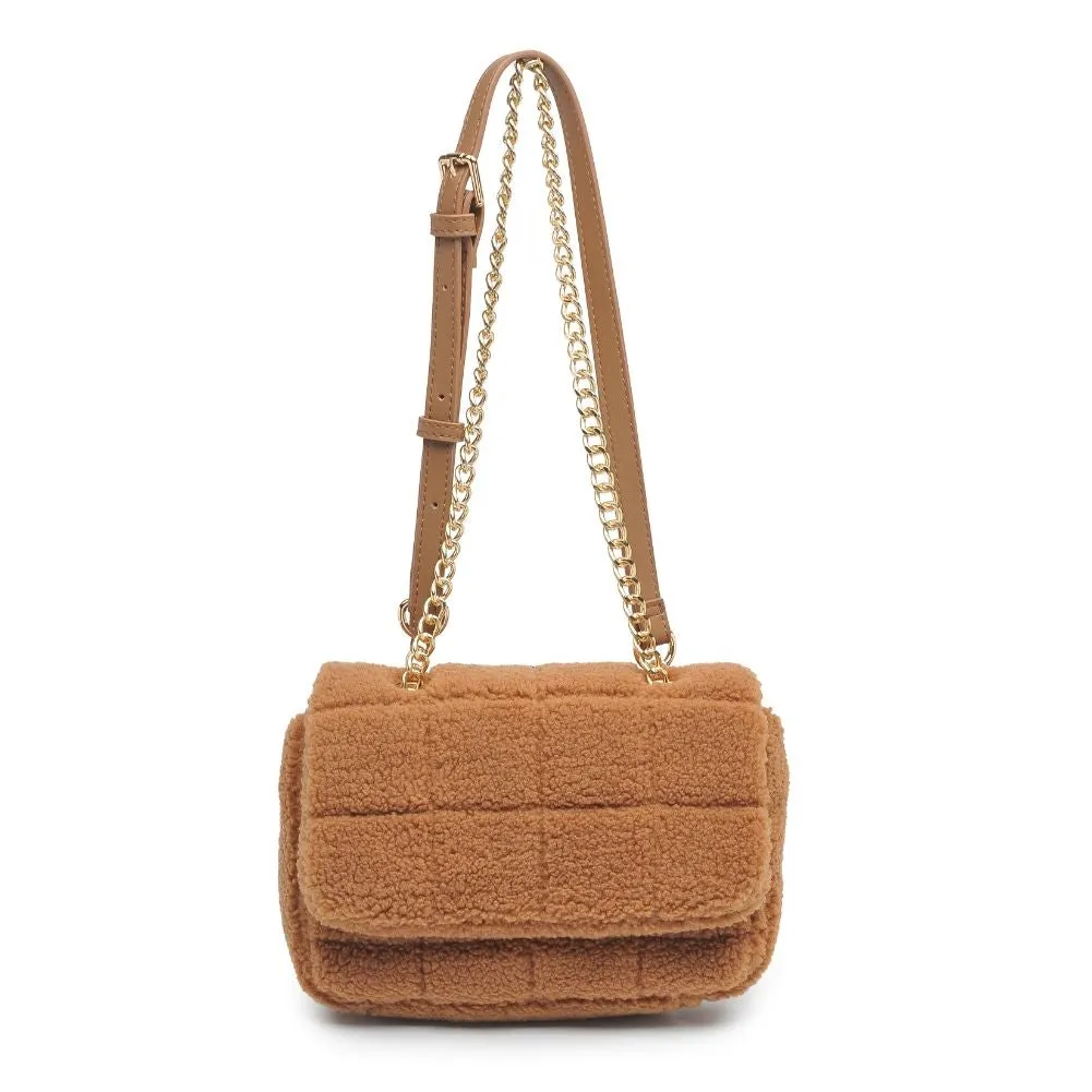 Teddy Sherpa Designer Bag in Caramel