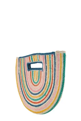 TEEK - Half Circle Straw Stripe Sandwich Handbag