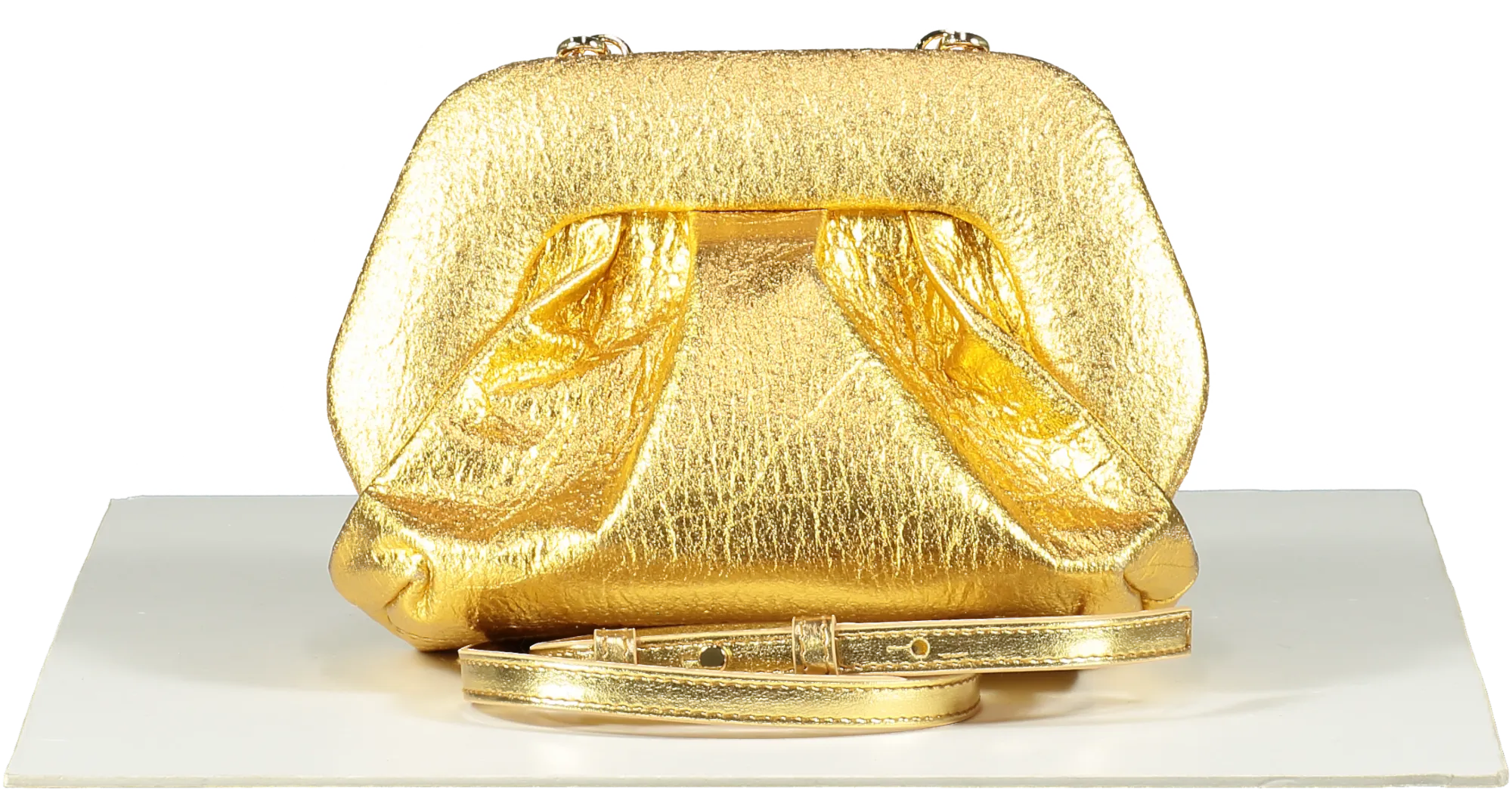 THEMOIRE Metallic Mini Gea Clutch Bag - Gold