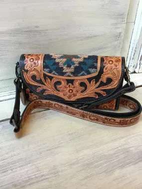 Tooled Crossbody Wallet