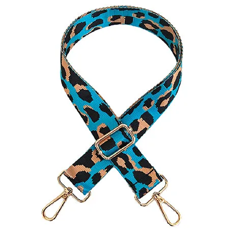 Turquoise Cheetah Guitar Strap for Crossbody Bag