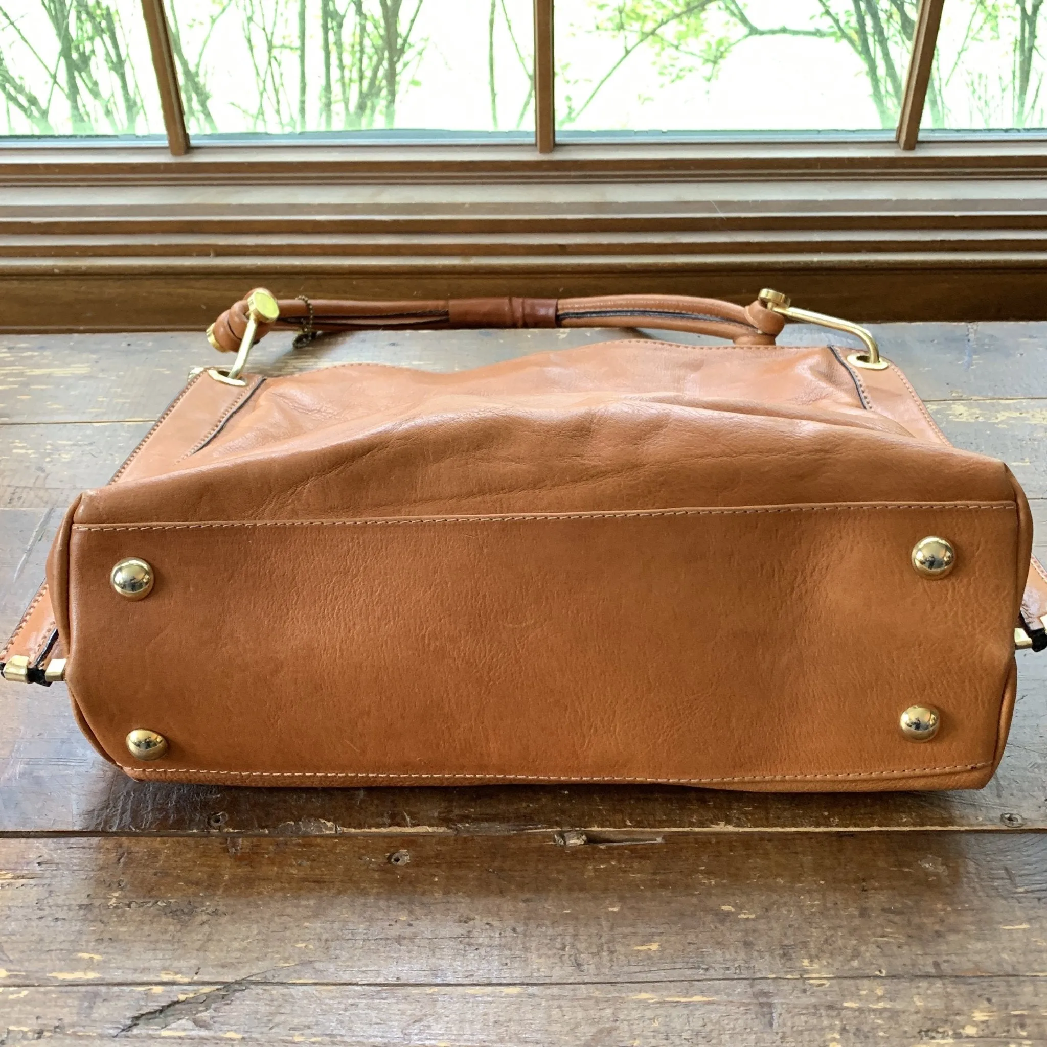 Vintage 1990s Large Brown Leather Purse From Jacobson's. Perfect Fall Boho Handbag. Sustainable Fashion.