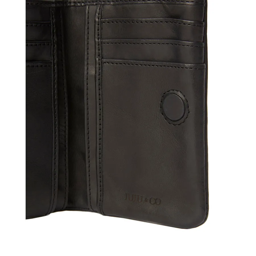 WALLET CAPRI SMALL - BLACK LEATHER